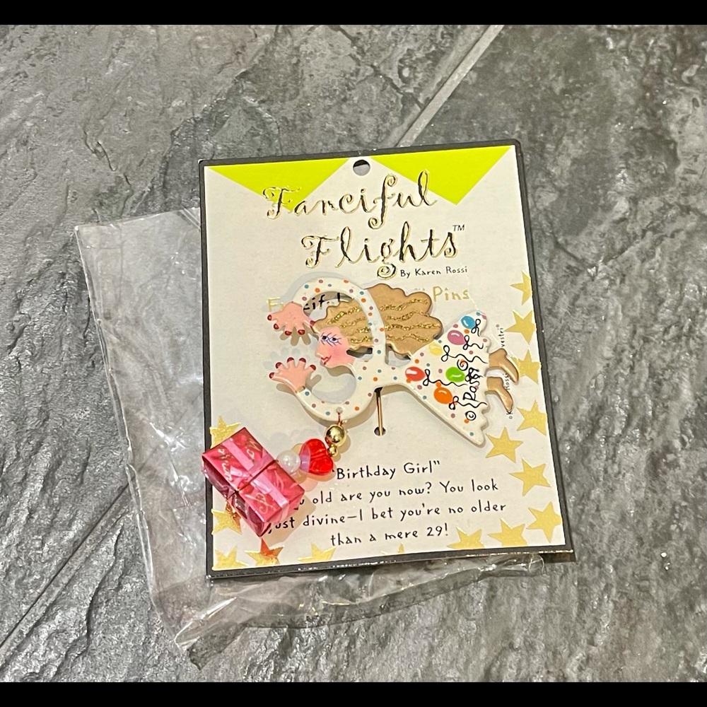 COPY - Birthday girl fanciful flights lapel pin